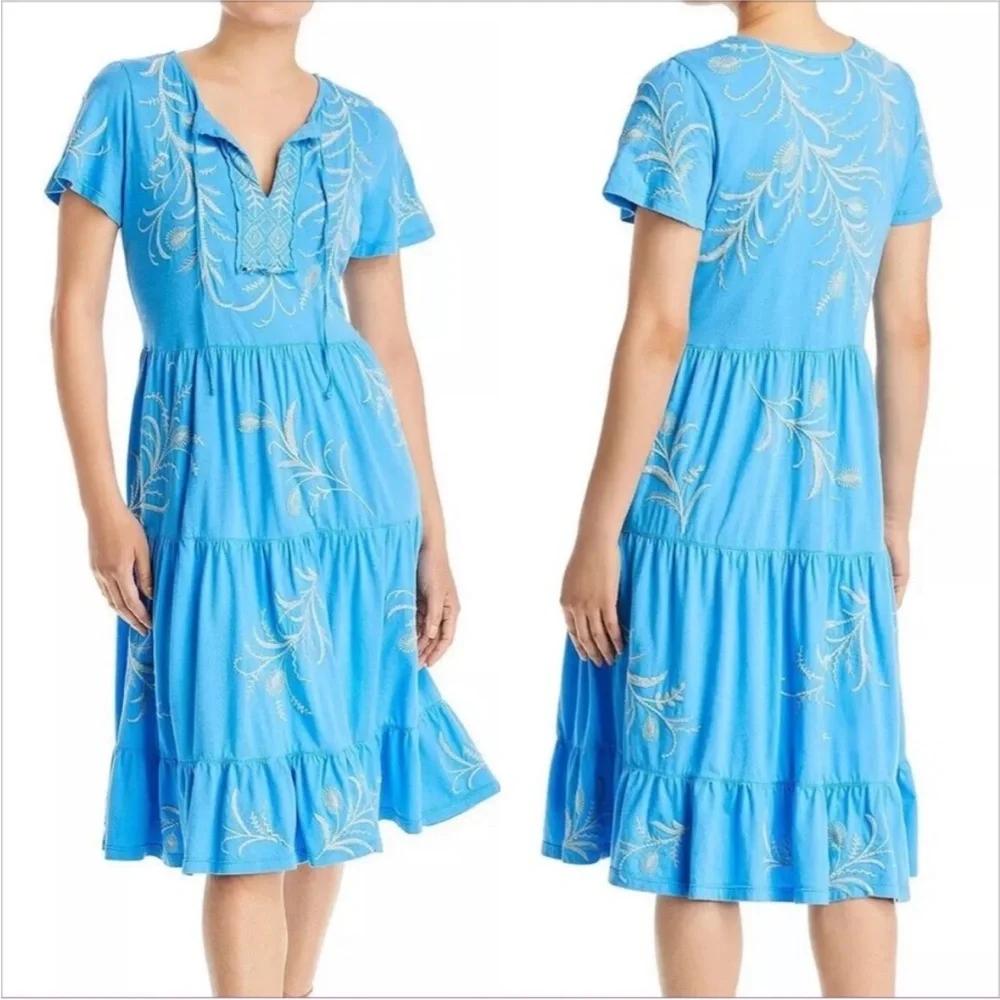Johnny Was 1X J35122 Fern Tiered Knit Dress - Picture 2 of 8